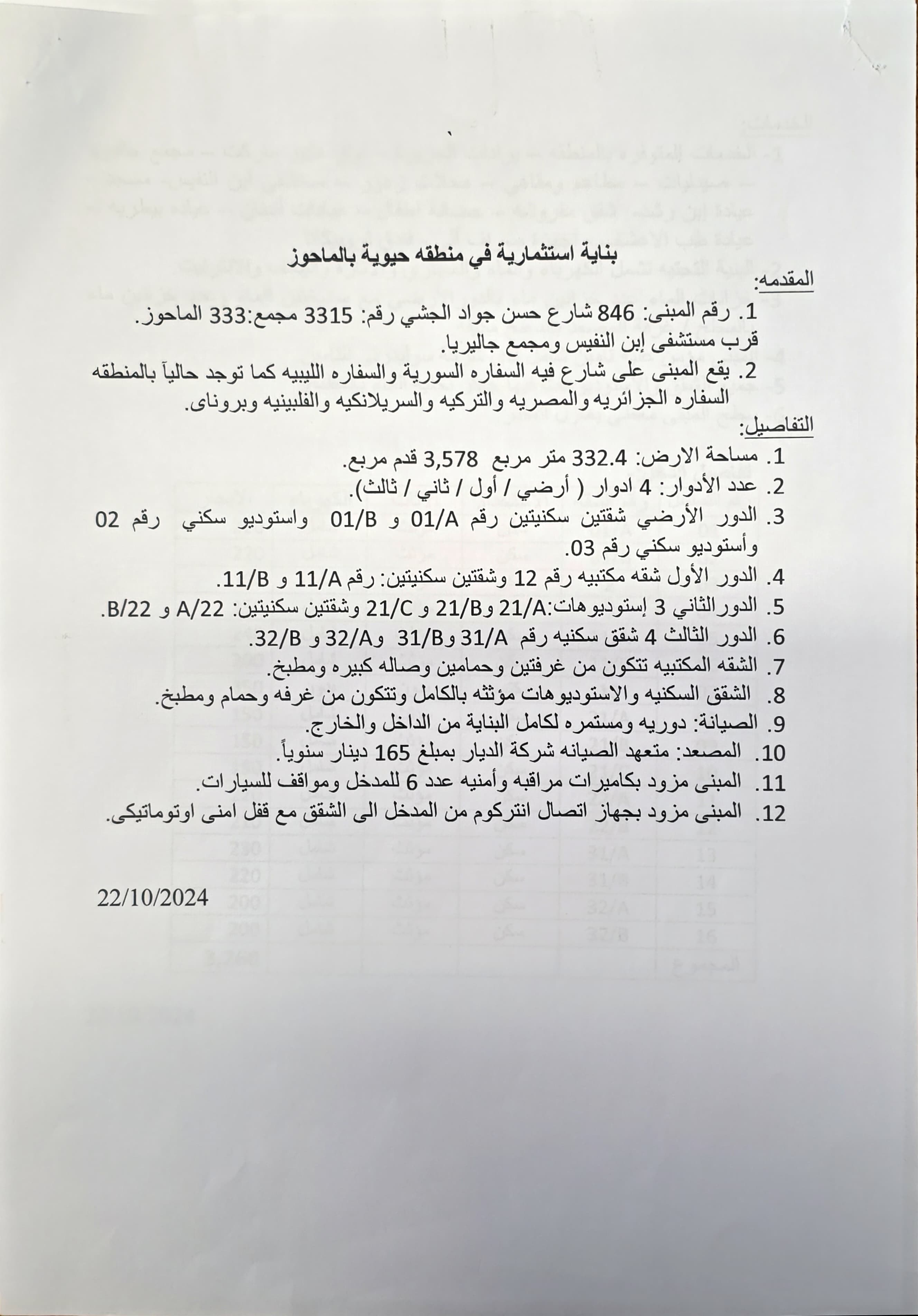 بناية في جدعلي للبــيع